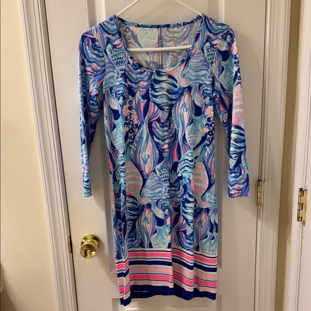 NWOT Lilly Pulitzer Blue and Pink Midi Dress
